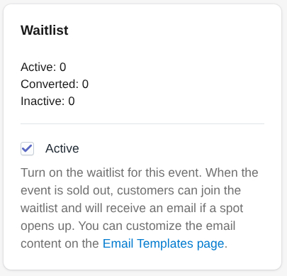 Waitlist example
